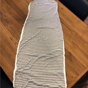 Splendid Gray and White Striped Maxi Dress